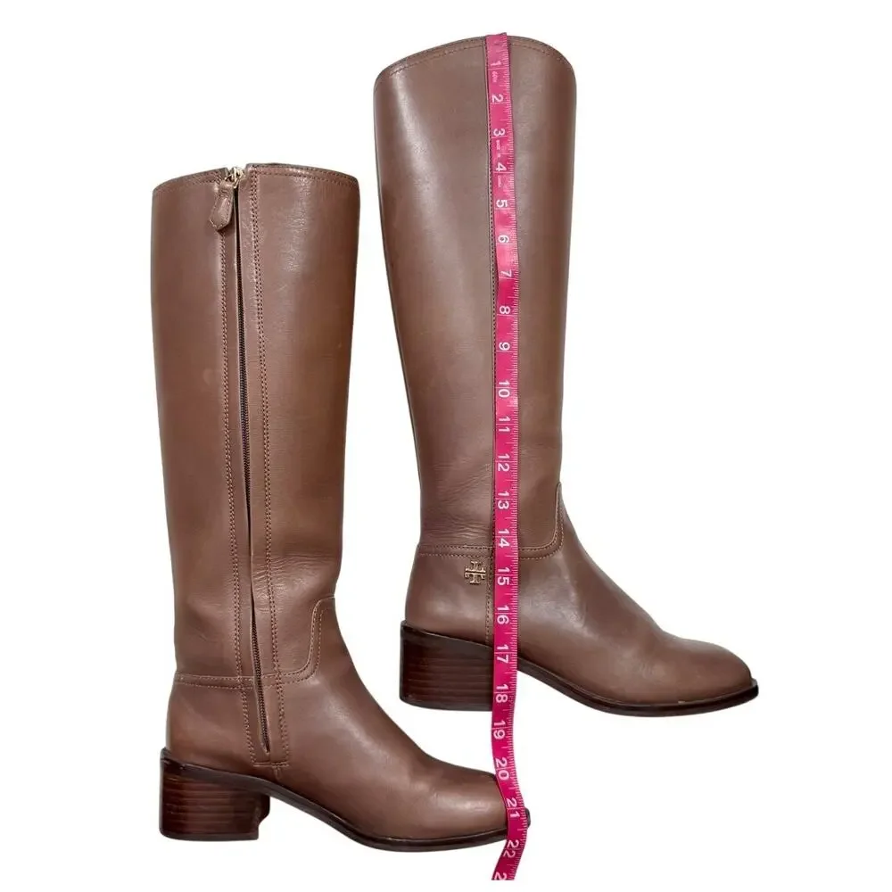 Tory Burch Fulton 55MM Boots Silky Leather in Topo Brown